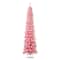 7ft. Pre-Lit Flocked Pink Artificial Alpine Pencil Tree, Clear Lights